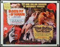 3x303 BLOODY PIT OF HORROR/TERROR-CREATURES FROM GRAVE 1/2sh '67 bone-chilling, unbearable horror!