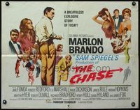 3x325 CHASE 1/2sheet '66 smoking Marlon Brando, Jane Fonda, Robert Redford, directed by Arthur Penn!