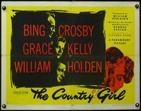 3x331 COUNTRY GIRL style B 1/2sheet '54 Grace Kelly, Bing Crosby, William Holden, by Clifford Odets!