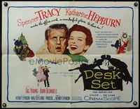 3x342 DESK SET half-sheet '57 Spencer Tracy & Katharine Hepburn make the office a wonderful place!