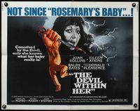 3x345 DEVIL WITHIN HER 1/2sheet '76 conceived by the Devil, only she knows what her baby really is!