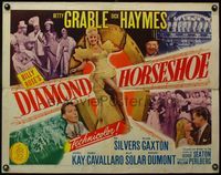 3x346 DIAMOND HORSESHOE 1/2sheet '45 full-length image of sexy dancer Betty Grable in skimpy outfit!