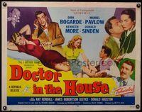 3x350 DOCTOR IN THE HOUSE style B 1/2sh '55 great art of Dr. Dirk Bogarde examining super sexy babe!