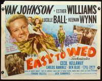 3x354 EASY TO WED style A half-sheet '46 Van Johnson with super sexy Lucille Ball & Esther Williams!