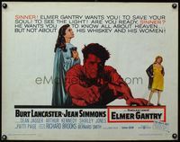 3x356 ELMER GANTRY style A 1/2sh '60 Jean Simmons, Shirley Jones & Page damn Burt Lancaster's soul!