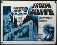3x374 FROZEN ALIVE half-sheet poster '66 cool German sci-fi/horror, suspended animation or death!
