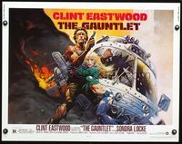 3x383 GAUNTLET half-sheet poster '77 great Frank Frazetta art of Clint Eastwood & sexy Sondra Locke!