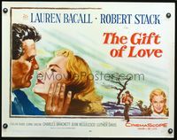 3x386 GIFT OF LOVE 1/2sh '58 great romantic close up art of beautiful Lauren Bacall & Robert Stack!