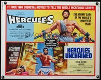 3x406 HERCULES /HERCULES UNCHAINED half-sheet movie poster '73 world's mightiest man Steve Reeves!