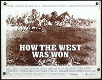 3x420 HOW THE WEST WAS WON half-sheet R70 John Ford's epic of 4 generations of Americans, cool art!
