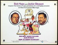 3x422 HOW TO COMMIT MARRIAGE 1/2sheet '69 image of Bob Hope & Jackie Gleason glaring at each other!