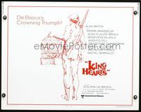3x447 KING OF HEARTS half-sheet R78 Alan Bates, Genevieve Bujold, Philippe De Broca, cool art!