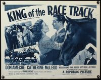 3x448 KING OF THE RACE TRACK half-sheet '53 Don Ameche, Catherine McLeod, great horse racing images!