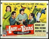 3x452 LADY FROM TEXAS style A half-sheet movie poster '51 Howard Duff, Mona Freeman, Josephine Hull
