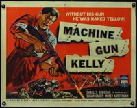 3x472 MACHINE GUN KELLY half-sheet '58 cool art of Charles Bronson firing big gun, Roger Corman, AIP