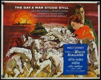 3x493 MIRACLE OF THE WHITE STALLIONS half-sheet poster '63 cool art of many Lipizzaner stallions!