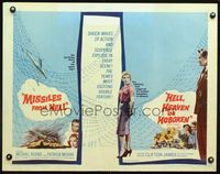 3x495 MISSILES FROM HELL/HELL, HEAVEN OR HOBOKEN half-sheet poster '59 WWII action double bill!