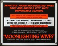 3x498 MOONLIGHTING WIVES half-sheet '66 Joseph Sarno want-ad sex, not for shy or prudish people!