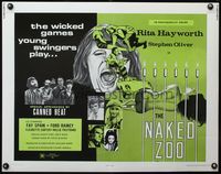 3x505 NAKED ZOO half-sheet '71 Rita Hayworth, Canned Heat, the wicked games young swingers play!