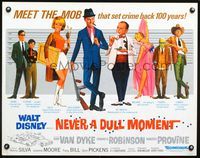 3x511 NEVER A DULL MOMENT half-sheet '68 Disney, Dick Van Dyke, Edward G. Robinson, Dorothy Provine