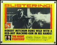 3x518 NIGHT FIGHTERS style B 1/2sheet '60 Mitchum runs wild with a red-hot machine gun in his hands!