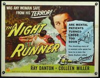 3x519 NIGHT RUNNER style B half-sheet '57 Colleen Miller gave her love to a former mental patient!