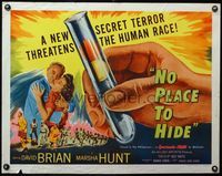 3x521 NO PLACE TO HIDE style B half-sheet '56 biological germ warfare will wipe out the human race!