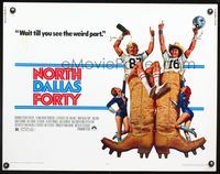 3x524 NORTH DALLAS FORTY half-sheet poster '79 Nick Nolte, great Texas football art by Morgan Kane!