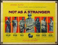 3x525 NOT AS A STRANGER style A 1/2sh '55 doctor Robert Mitchum, Olivia De Havilland, Frank Sinatra