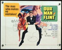 3x528 OUR MAN FLINT half-sheet poster '66 Bob Peak art of James Coburn, sexy James Bond spy spoof!
