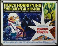 3x545 PSYCHO-CIRCUS 1/2sh '67 most horrifying syndicate of evil, cool art of sexy girl terrorized!