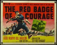 3x552 RED BADGE OF COURAGE style B 1/2sheet '51 Audie Murphy, John Huston, from Stephen Crane novel!