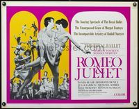 3x554 ROMEO & JULIET half-sheet poster '66 Margot Fonteyn, Rudolf Nureyev, English ballet version!