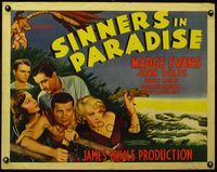 3x563 SINNERS IN PARADISE 1/2sheet '38 directed by James Whale, Madge Evans, John Boles, Bruce Cabot
