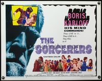 3x568 SORCERERS half-sheet poster '67 Boris Karloff turns them on & off to live, love, die or KILL!