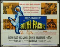 3x569 SOUTH PACIFIC half-sheet R64 Rossano Brazzi, Mitzi Gaynor, Rodgers & Hammerstein musical!