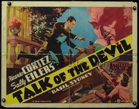 3x586 TALK OF THE DEVIL half-sheet '37 cool art of Ricardo Cortez, Sally Eilers & large Devil head!
