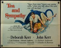 3x589 TEA & SYMPATHY styleA 1/2sh'56 great art of Deborah Kerr & John Kerr by Gale, classic tagline!