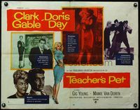 3x590 TEACHER'S PET style A 1/2sheet '58 teacher Doris Day, pupil Clark Gable, sexy Mamie Van Doren!