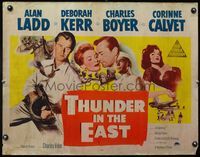 3x606 THUNDER IN THE EAST style A 1/2sh '53 cool montage of Alan Ladd, Deborah Kerr, Boyer & Calvet!