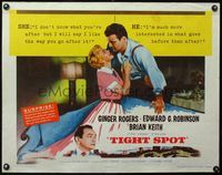 3x609 TIGHT SPOT style B 1/2sh '55 different image of sexy Ginger Rogers, Edward G. Robinson & Keith
