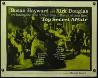 3x616 TOP SECRET AFFAIR 1/2sheet '57 Susan Hayward tames toughest General Kirk Douglas, great image!