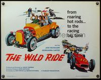 3x635 WILD RIDE half-sheet movie poster '60 cool art of hot rod racing, very young Jack Nicholson!