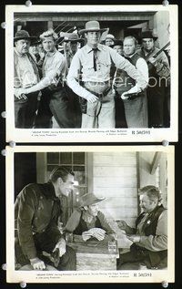 3y253 ABILENE TOWN 2 8x10s R50 cool image of cowboy Randolph Scott, Edgar Buchanan, Lloyd Bridges!