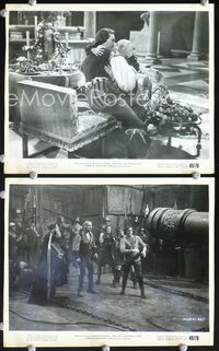 3y336 BRIDE OF VENGEANCE 2 8x10s '49 Paulette Goddard, John Lund, giant cannon & men in tights!