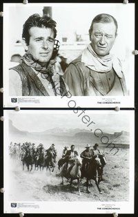 3y366 COMANCHEROS 2 8x10 movie stills R85 handsome Stuart Whitman on horseback & w/John Wayne!