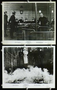 3y413 FAHRENHEIT 451 2 8x10 stills '67 Francois Truffaut, two cool images of book-burning firemen!