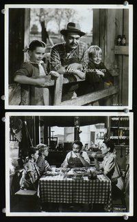3y643 OUR VINES HAVE TENDER GRAPES 2 8x10s '45 great images of farmer Edward G. Robinson w/kids!