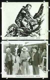 3y448 GOLD FEVER 2 8x10 movie stills '52 cool cowboy action concept art & image of John Calvert!