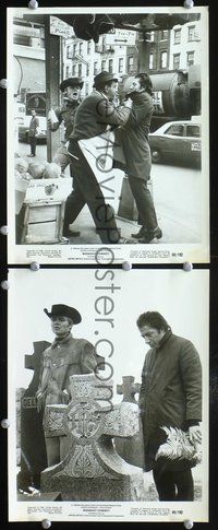 3y573 MIDNIGHT COWBOY 2 8x10 stills '69 Dustin Hoffman & Jon Voight getting beat up & at cemetery!